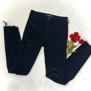 Hollister Black Distressed High-Rise Skinny Jean - 3L/26